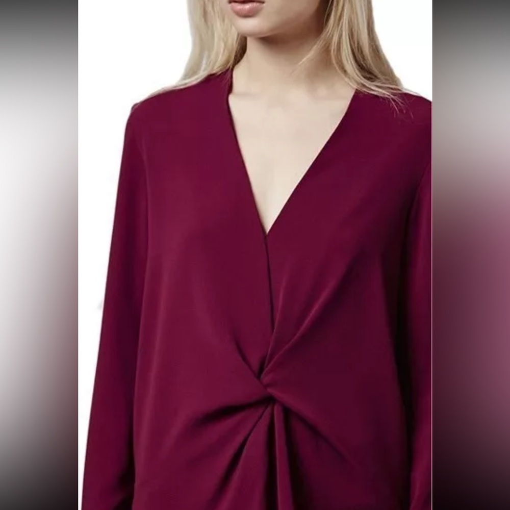 5 FOR 5--TopShop Twist Front Blouse in red size 4 - Picture 4 of 7